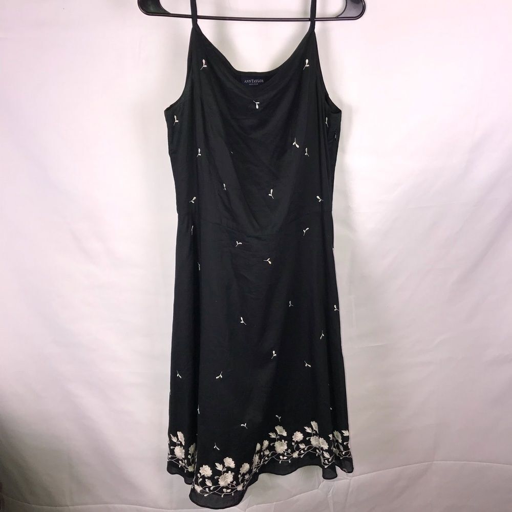 Ann Taylor Spaghetti Strap Black Dress